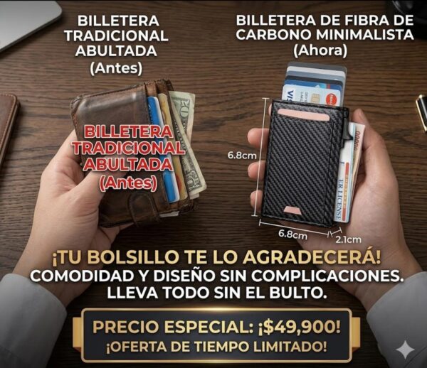 Billetera profesional optimizada protección RFID elegante